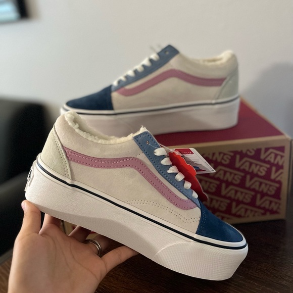 NWT Vans OLD SKOOL Stackform Pig Suede Sherpa Sneakers - Unisex - VN0A7Q5MMUL - Picture 10 of 12